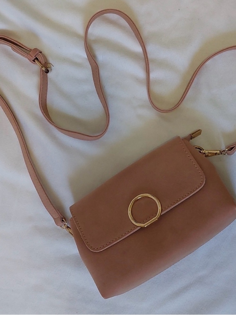 Crossbody Suede Pink Blush Handbag